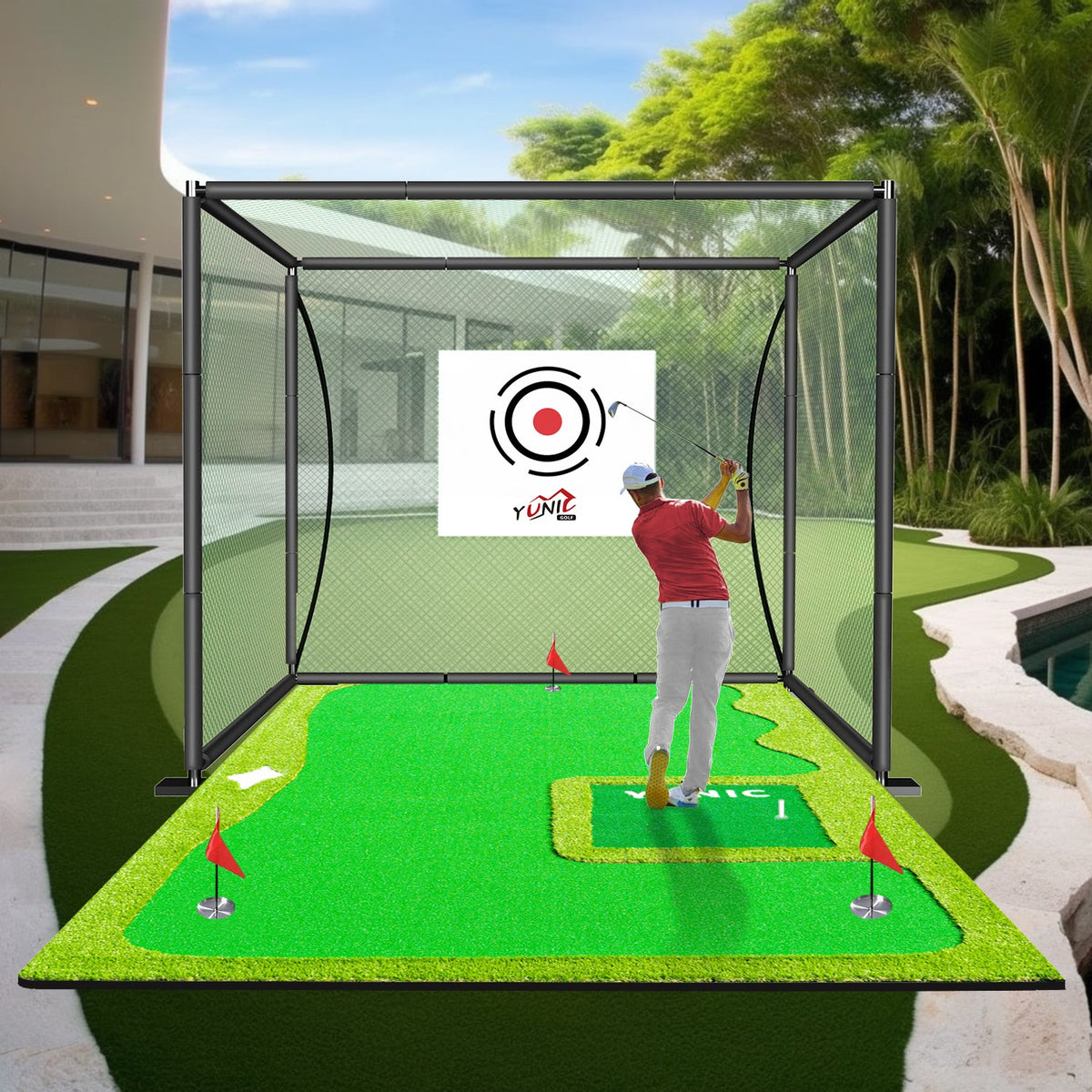 GreenDrive Cage & Putting Green Combo – Style B