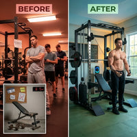 Home Gym Smith Machine Cable Crossover Weightlifting Sports Training — Before & After