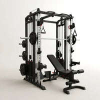 Home Gym Smith Machine Cable Crossover Weightlifting Sports Training — Studio Shot