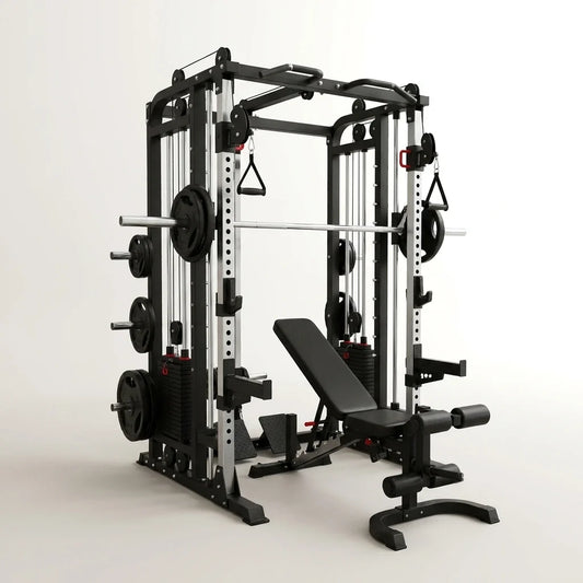 Home Gym Smith Machine Cable Crossover Weightlifting Sports Training — Studio Shot