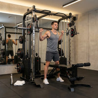 Home Gym Smith Machine Cable Crossover Weightlifting Sports Training — Lifestyle