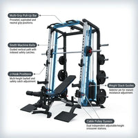 Home Gym Smith Machine Cable Crossover Weightlifting Sports Training — How It Works